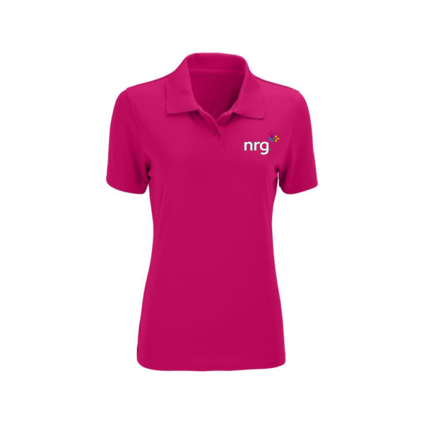 Womens Vansport Omega Solid Mesh Tech Polo - Berry Pink