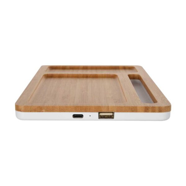 Bamboo Wireless Charging Pad Desktop Organizer - Image 2