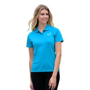 Womens Vansport Omega Solid Mesh Tech Polo – Island Blue