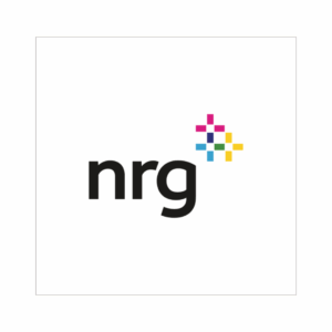The NRG logo with colorful squares.